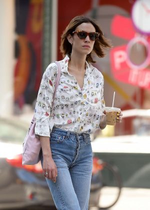 Alexa Chung in Jeans Out in New York City