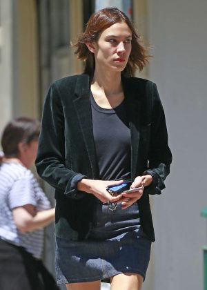 Alexa Chung in Short Skirt Out in New York City