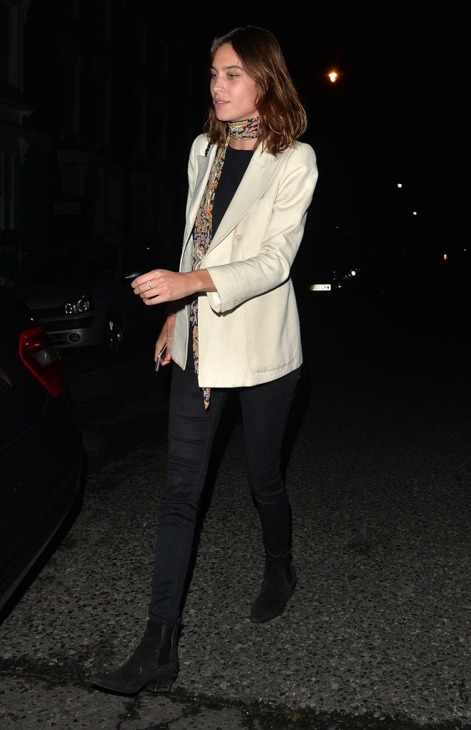 Alexa Chung - Night out in London