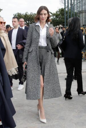Alexa Chung - Pictured while leaving Dior show during the Paris Fashion Week
