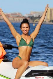 Alexandra Cane in Green Bikini on holiday in Tenerife