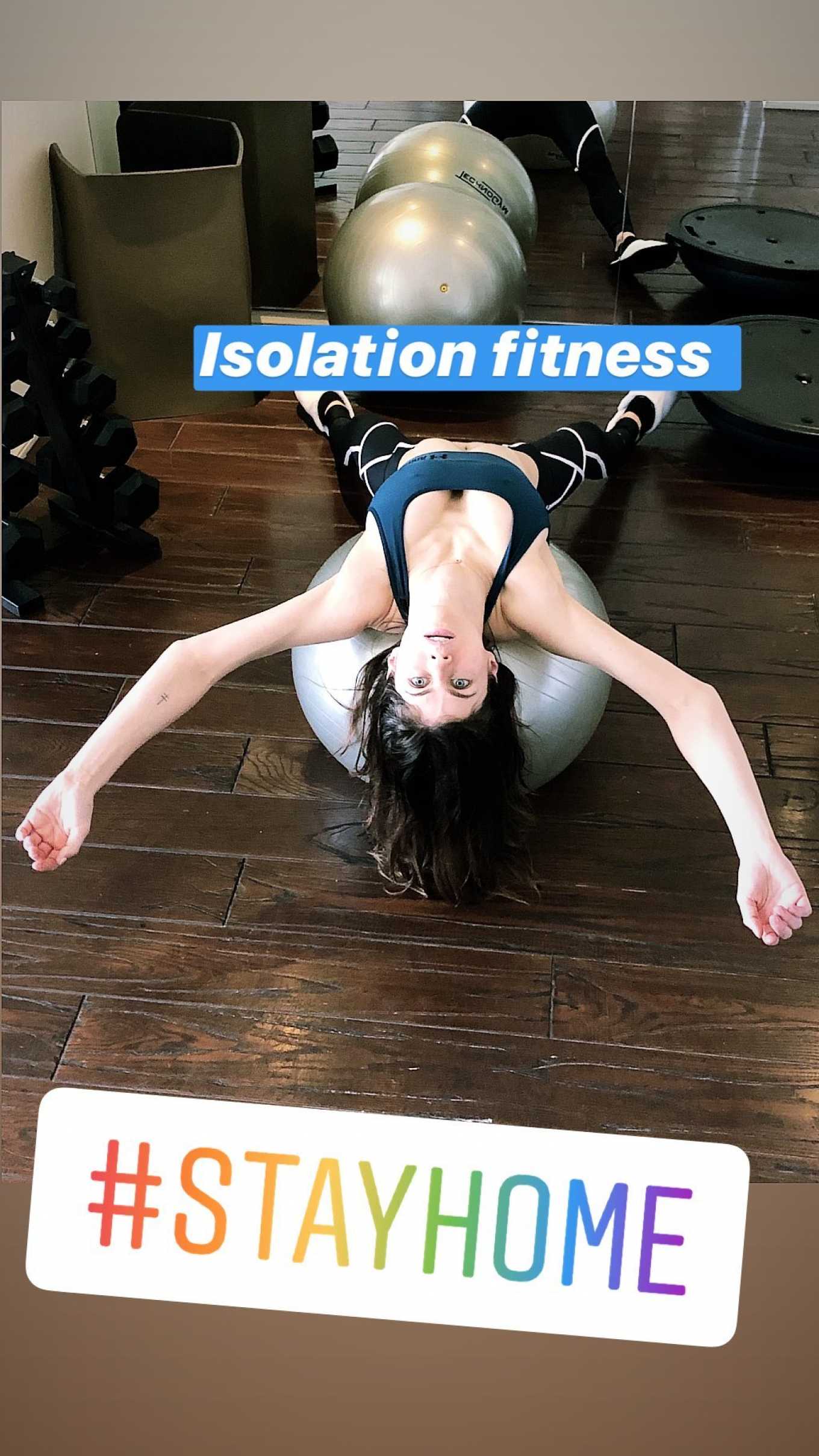 Alexandra Daddario Exercising â€“ Instagram