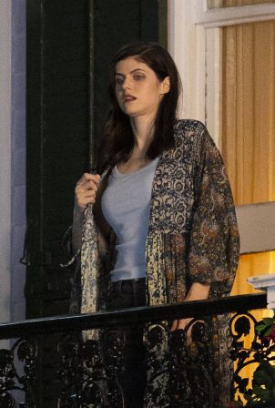 Alexandra Daddario - Filming storm scenes for season 2 of 'Mayfair Witches' in New Orleans