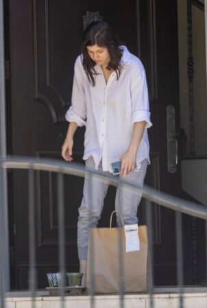 Alexandra Daddario - Gets food delivered to her L.A. home