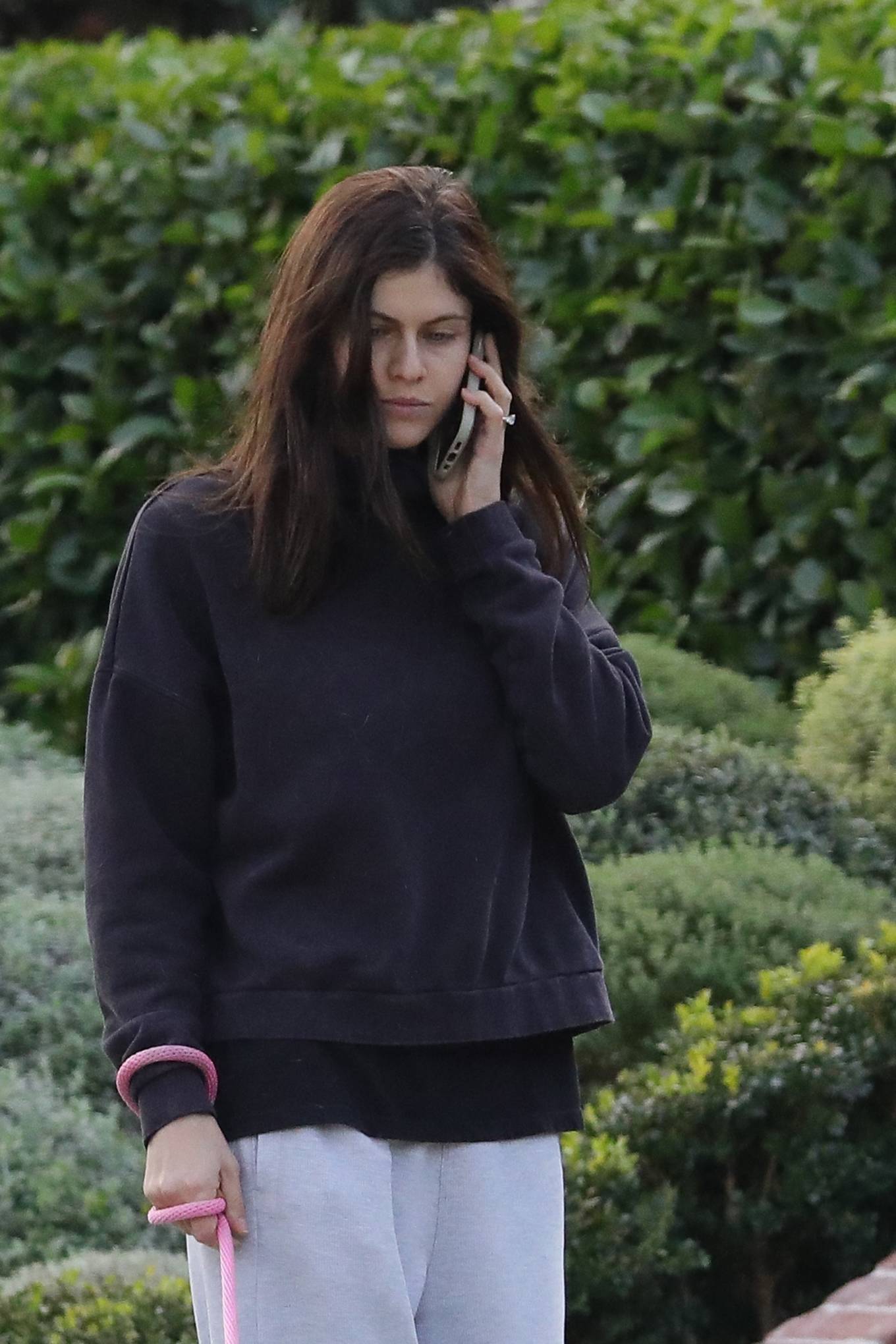 Alexandra Daddario 2021 : Alexandra Daddario – spotted with her dog near her home in Los Angeles-02