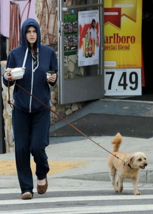 Alexandra Daddario With Her Dog out in Los Angeles