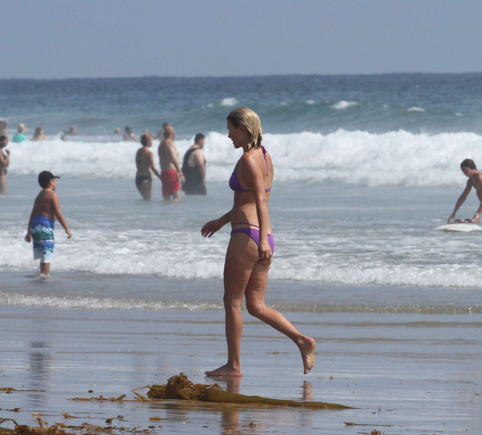 Ali Larter in Purple Bikini on Malibu Beach. 