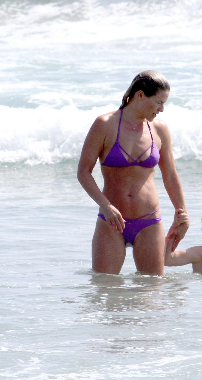 Ali Larter in Purple Bikini on Malibu Beach