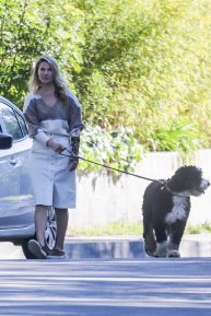 Ali Larter - Seen while out for a walk with her dog in Pacific Palisades