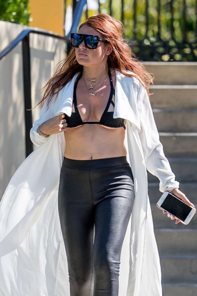 Ali Levine in Leather Out in Calabasas