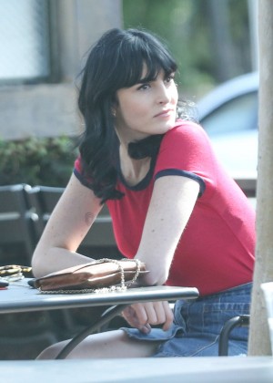 Ali Lohan in Red Shirt out in Hollywood