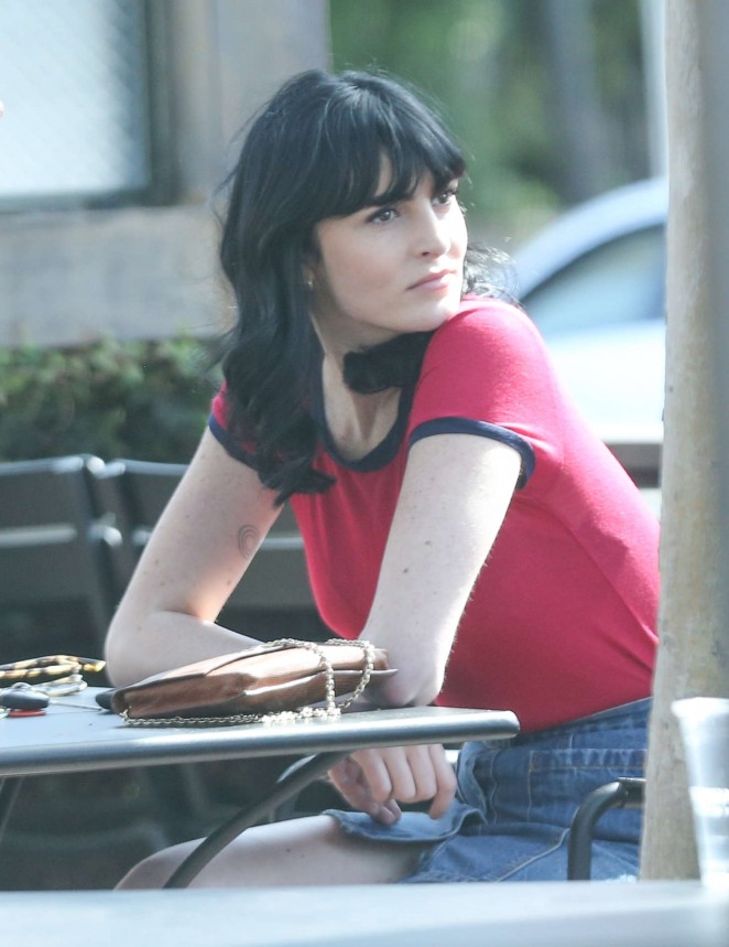 Ali Lohan in Red Shirt out in Hollywood