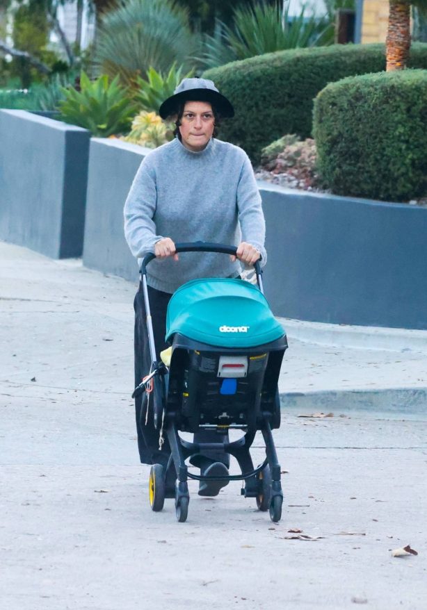 Alia Shawkat - Spotted taking a leisurely stroll with her baby in Los Angeles