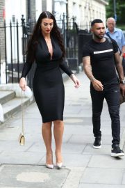 Alice Goodwin in Black Ttight Dress - Eexits 'Celebs Go Dating' with Jermaine Pennant in London