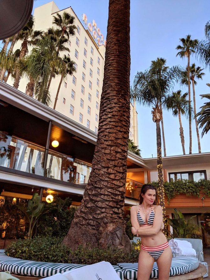 Alicia Arden in Bikini at Hollywood's Roosevelt Hotel