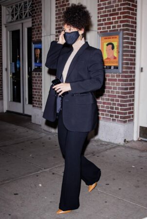 Alicia Keys - Dons business look at Harry Belafonte’s 95th birthday celebration in New York