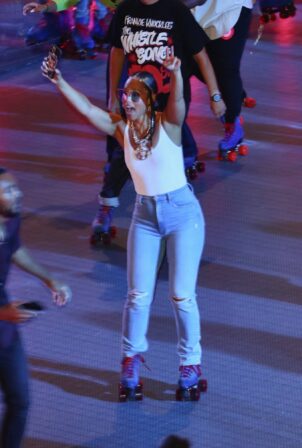 Alicia Keys - Hosts a skating event at Rockefeller Center in New York