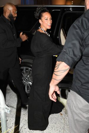 Alicia Keys - Is all smiles after performing at Kanye West's Donda 2 listening party in Miami