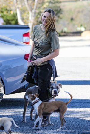 Alicia Silverstone - Enjoys a Sunday hike with her son Bear and their three dogs in Malibu