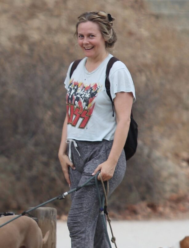 Alicia Silverstone - Out for a hike with a friend and her dogs in Hollywood Hills