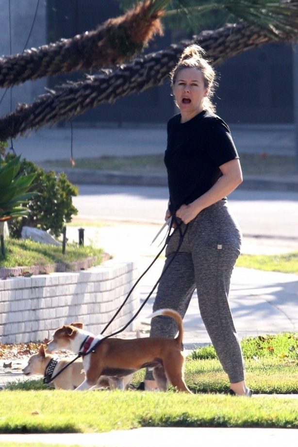 Alicia Silverstone - Spotted on dog walk in LA