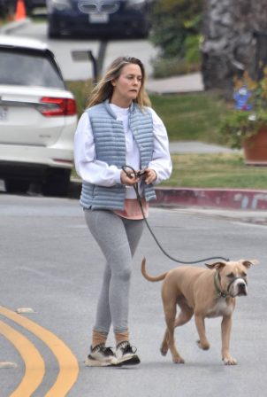 Alicia Silverstone - With her dog out in Los Angeles