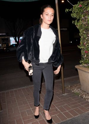 Alicia Vikander - Arriving at Madeo Ristorante in West Hollywood