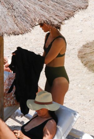 Alicia Vikander - Bikini candids on the beach in Ibiza