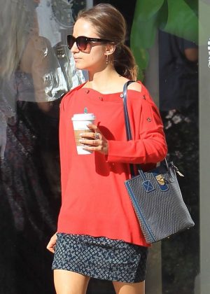 Alicia Vikander in Mini Skirt at The Grove in Hollywood