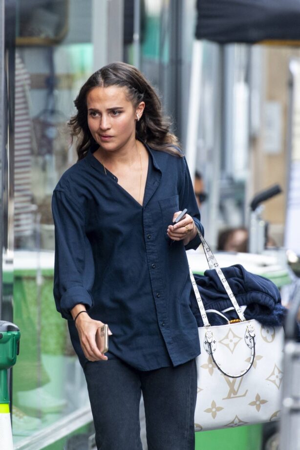 Alicia Vikander - Seen on the set of 'Irma Vep' in Paris