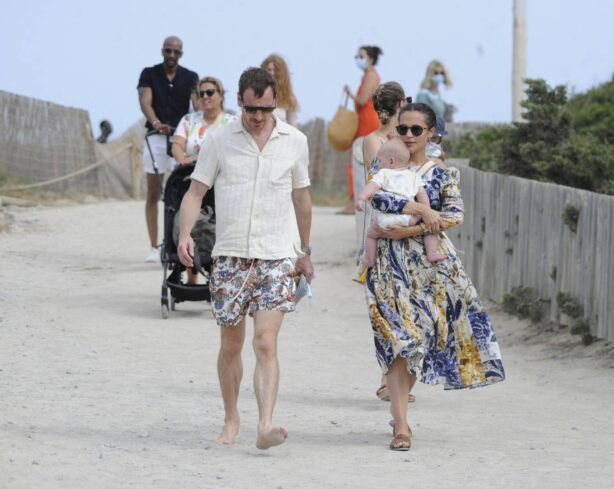 Alicia Vikander - Seen with Michael Fassbender on a walk with their baby in Ibiza