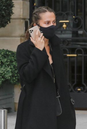 Alicia Vikander - Spotted while leaving her hotel in Paris