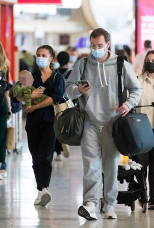 Alicia Vikander - With Michael Fassbender and their newborn at Paris-Charles de Gaulle airport