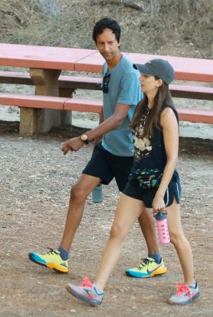 Alison Brie - With Danny Pudi on a fitness walk in Los Feliz