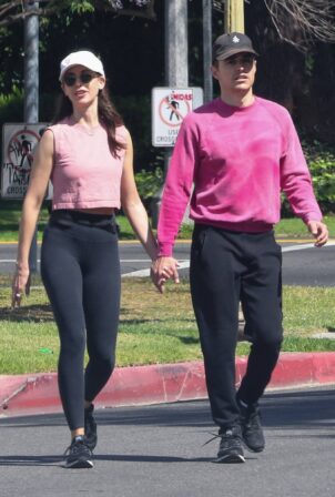 Alison Brie - With Dave Franco on a morning walk in Los Angeles