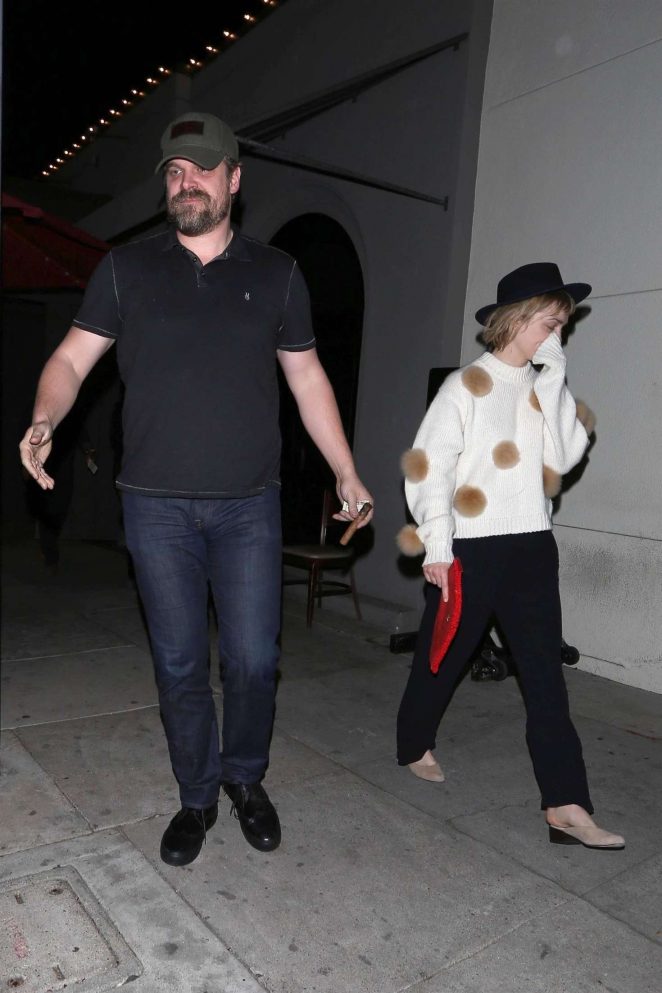 Alison Sudol and David Harbour at Craig's in West Hollywood