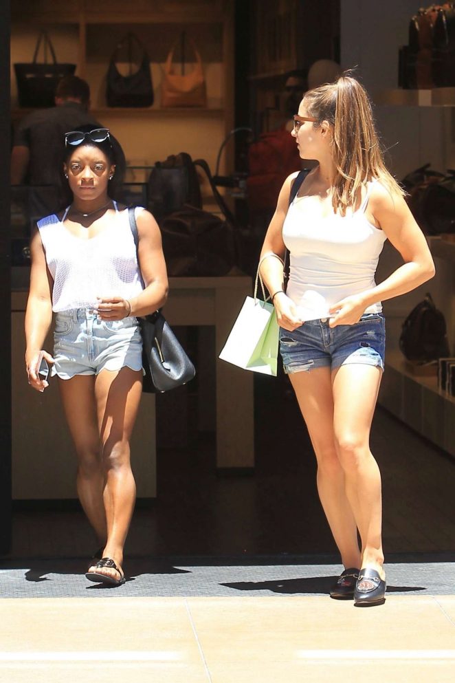 Aly Raisman and Simone Biles - Shopping at the Grove in Hollywood