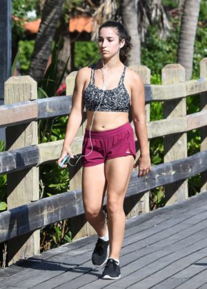Aly Raisman in Shorts and Sports Bra out in Miami