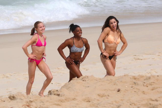 Aly Raisman, Madison Kocian and Simone Biles in Bikini in Rio de Janeiro adds