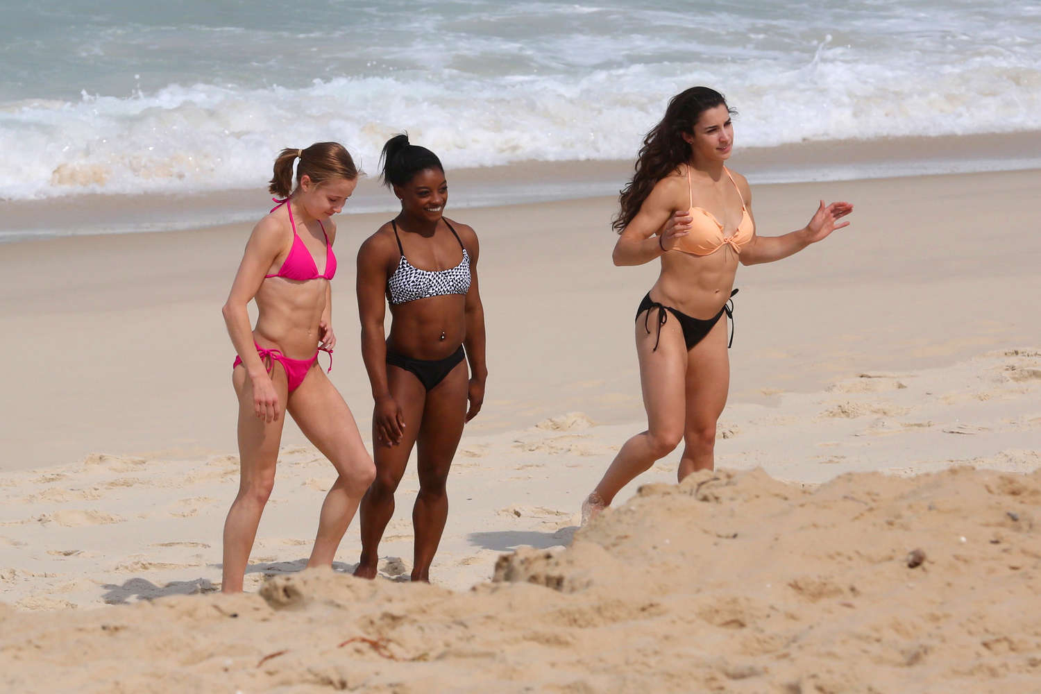 Aly Raisman, Madison Kocian and Simone Biles in Bikini in Rio de Janeiro ad...
