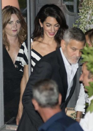 Amal and George Clooney at Gatto Nero in Cernobbio