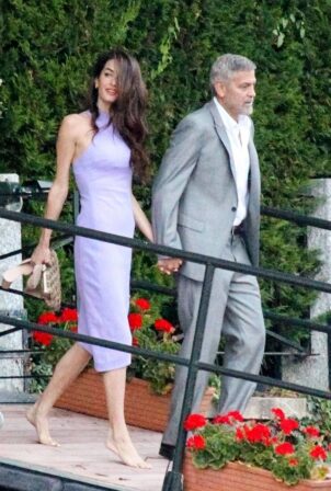 Amal Clooney - Pictured enjoying date night in Lake Como