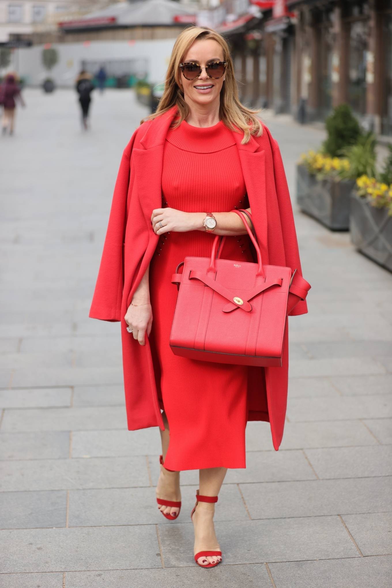 Amanda Holden - All in red at Heart Radio Studios in London