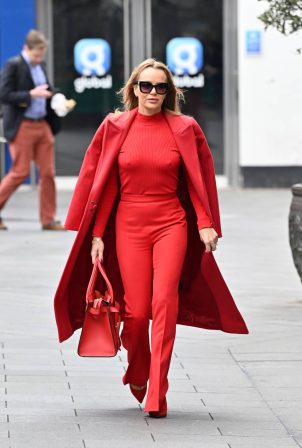 Amanda Holden - All in red leaving the Global Radio Studios in London