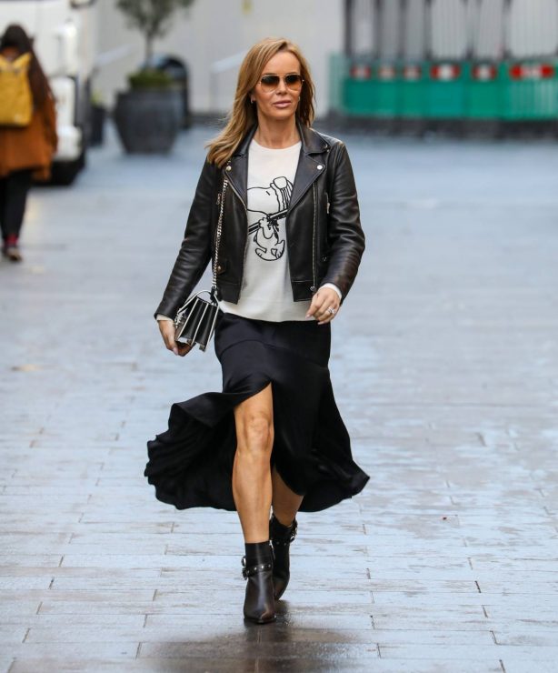 Amanda Holden - Dons rock lady style at the Global Radio Studios in London