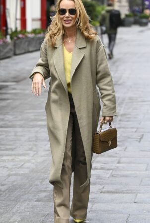 Amanda Holden - In a coat seen leaving Global Studios in London
