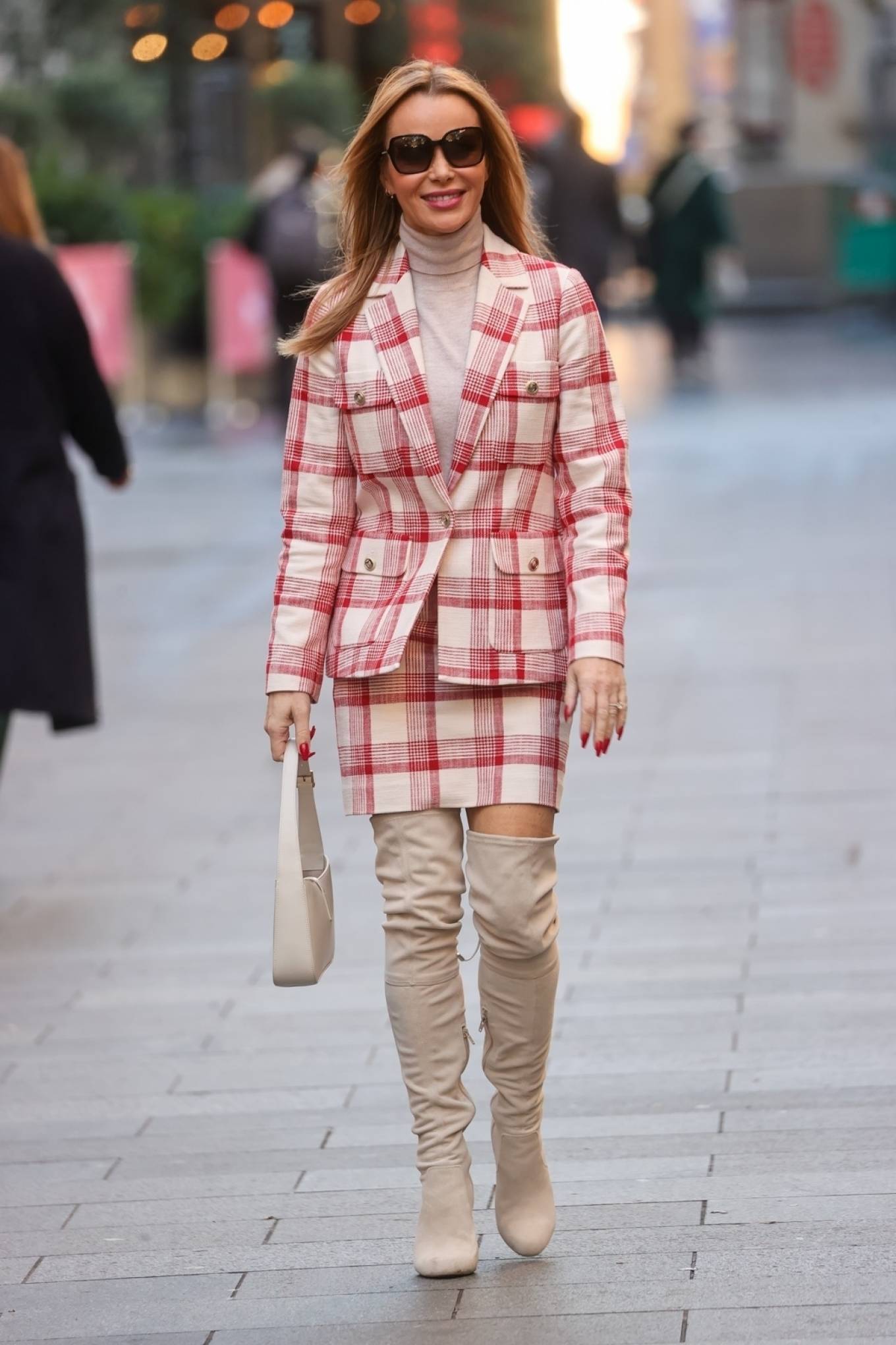 Amanda Holden 2022 : Amanda Holden – In a gingham mini skirt for Heart radio appearance in London-15