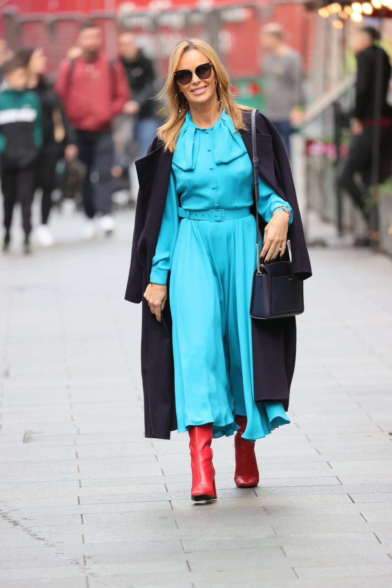 Amanda Holden – In a striking blue flowing dress at Heart radio in ...