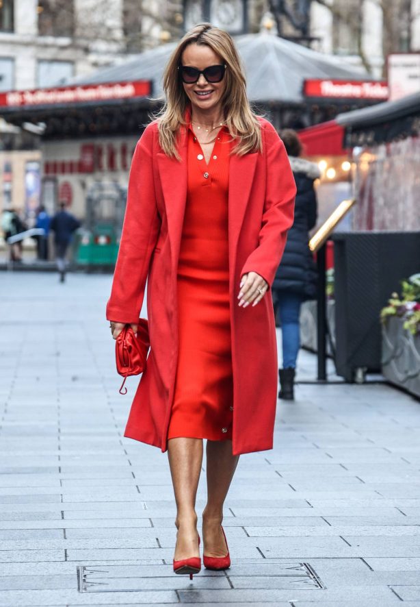 Amanda Holden - In all red Seen at the Global Radio Studios in London