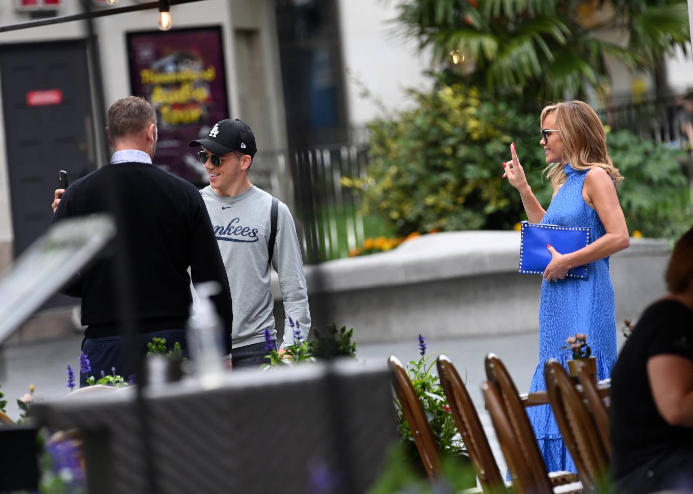 Amanda Holden – In blue dress leaving the Heart Breakfast Show in London